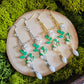 White Rose Floral Sword Handmade Clay Earrings