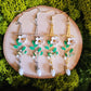 White Blossom Floral Sword Handmade Clay Earrings