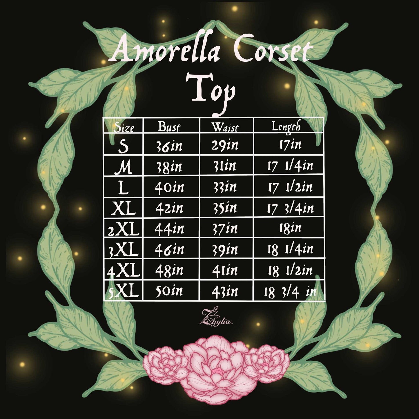 Amorella Corset Top – Witchcore & Cottagecore Corset in 100% Cotton, Sizes S–5XL